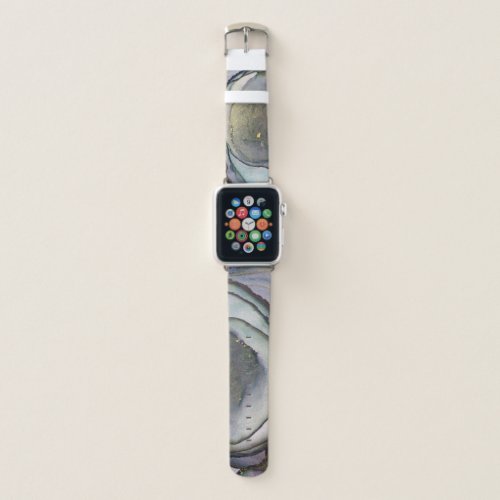 Abstract Alcohol Ink Shimmery Purple Teal  Gold Apple Watch Band