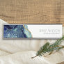 Abstract Alcohol Ink Silver Navy Blue Glitter Desk Name Plate