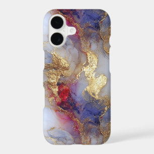 Abstract Alcohol Ink Texture with Gold Accents iPhone 17 Case