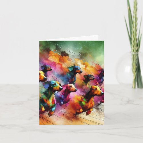 Abstract Alcohol Ink Wiener Races Card