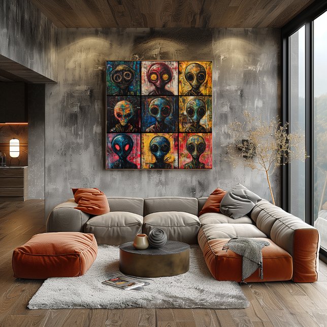 Abstract Alien Portraits in Graffiti popart grid Poster (Creator Uploaded)