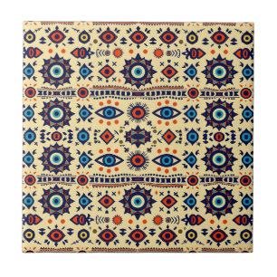 Abstract All-Seeing Eye Magical Pattern Ceramic Tile