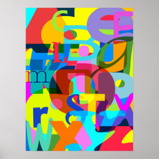 Abstract Alphabet Modern Art Poster