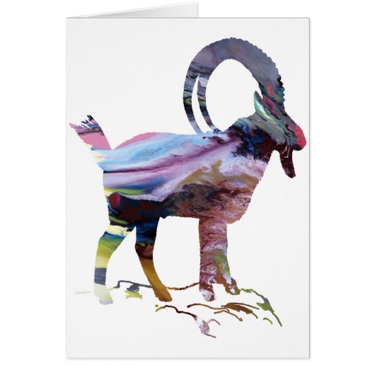 Abstract Alpine Ibex silhouette Cards (Front)