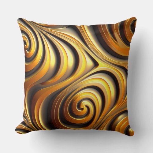 Abstract amber gold throw pillow