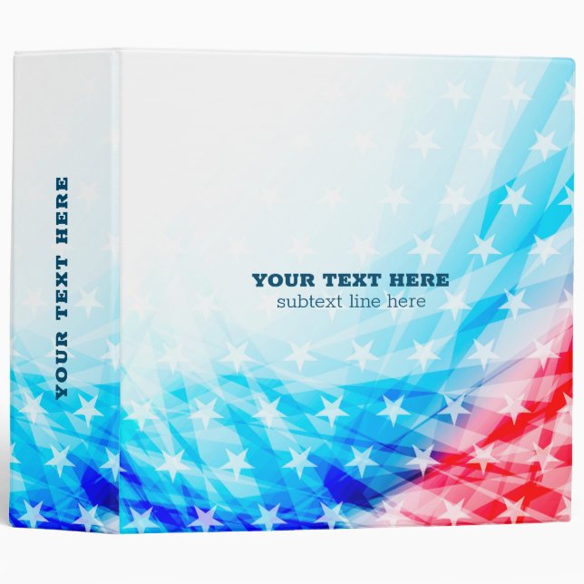 Abstract Americal flag background 3 Ring Binder (Front/Spine)