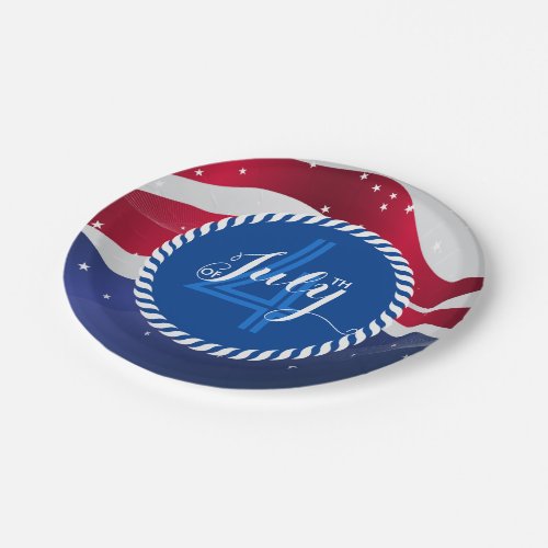 Abstract American Flag 4th Of July Template Paper Plates