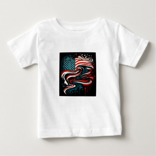 Abstract American Flag Baby Fine Jersey  Baby T_Shirt