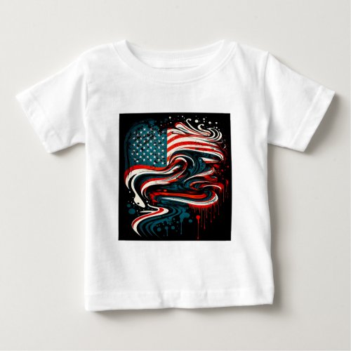 Abstract American Flag Baby Fine Jersey T_Shirt 