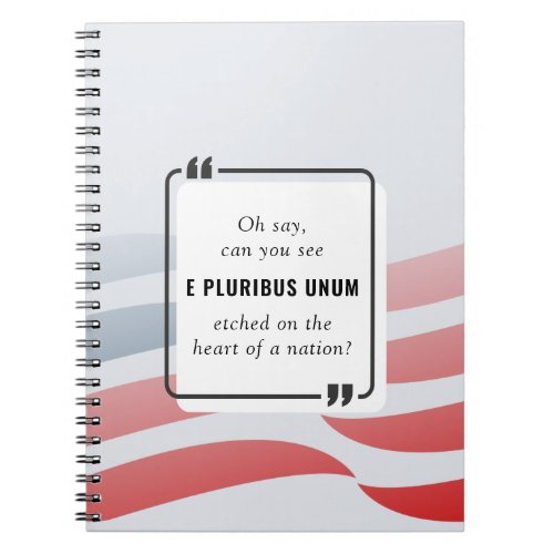 Abstract American Flag Blue Red Motivational Quote Notebook