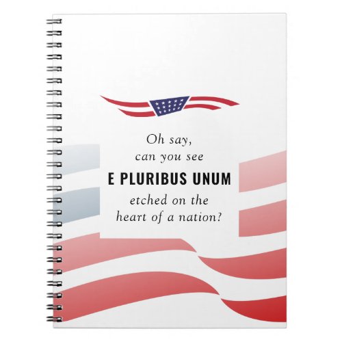 Abstract American Flag Blue Red Motivational Quote Notebook