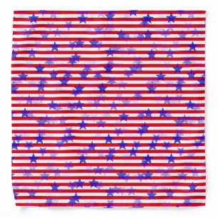 Abstract American Flag Bokeh Stars Pattern Stylish Bandana