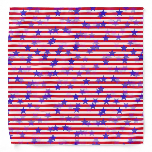 Abstract American Flag Bokeh Stars Pattern Stylish Bandana (Front)