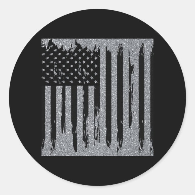 Abstract American Flag Classic Round Sticker (Front)