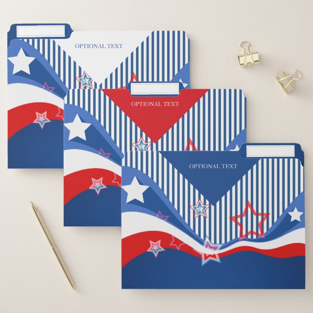 Abstract American flag design patriotic design File Folder (Set)
