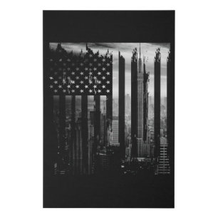Abstract American Flag Faux Canvas Print
