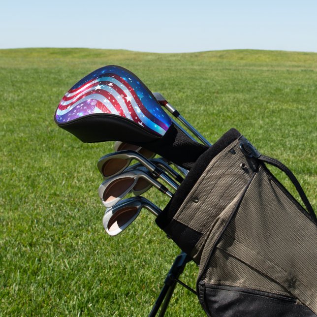 Abstract American flag Golf Head Cover (In Situ)