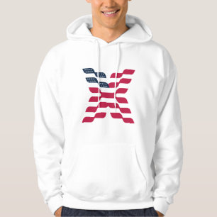Abstract American Flag Letter X Hoodie