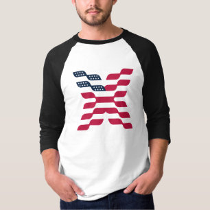 Abstract American Flag Letter X  T-Shirt