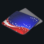 Abstract American Flag Monogram 2 Laptop Sleeve<br><div class="desc">Cool abstract American flag in red white and blue. Stars and stripes. Customizable monogram.</div>