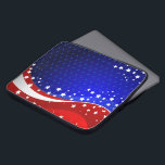 Abstract American Flag Monogram 2 Laptop Sleeve<br><div class="desc">Cool abstract American flag in red white and blue. Stars and stripes. Customizable monogram.</div>