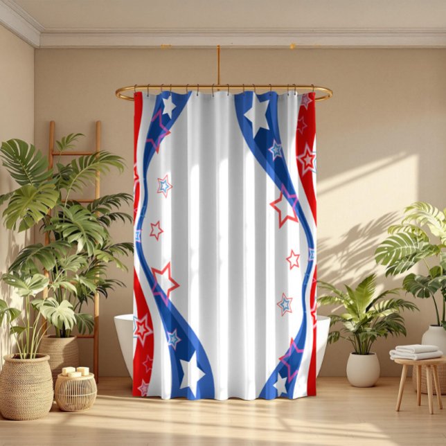 Abstract American flag Shower Curtain (Creator Uploaded)