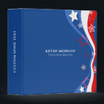 Abstract American flag Stars and Stripes 2 3 Ring Binder<br><div class="desc">An abstract American flag,  red,  white,  and blue. Stars and stripes modern patriotic design with a custom monogram on a custom blue background.</div>