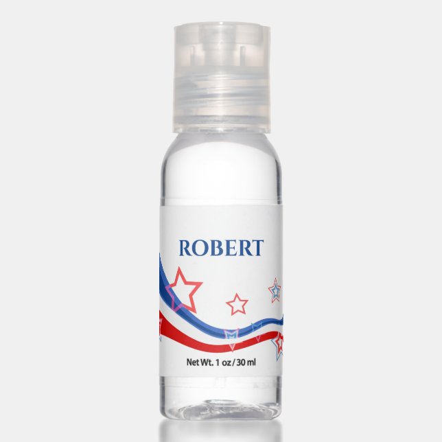 Abstract American flag Stars and Stripes Hand Sanitizer (Front)