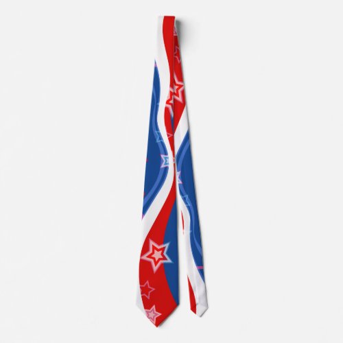 Abstract American flag Stars and Stripes Neck Tie