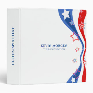 Abstract American flag Stars and Stripes Pocket Fo 3 Ring Binder