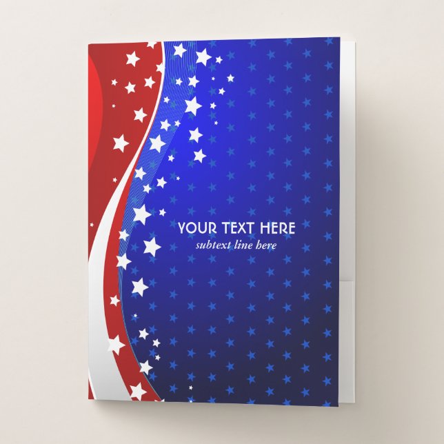 Abstract American flag stars & stripes Pocket Folder (Front)