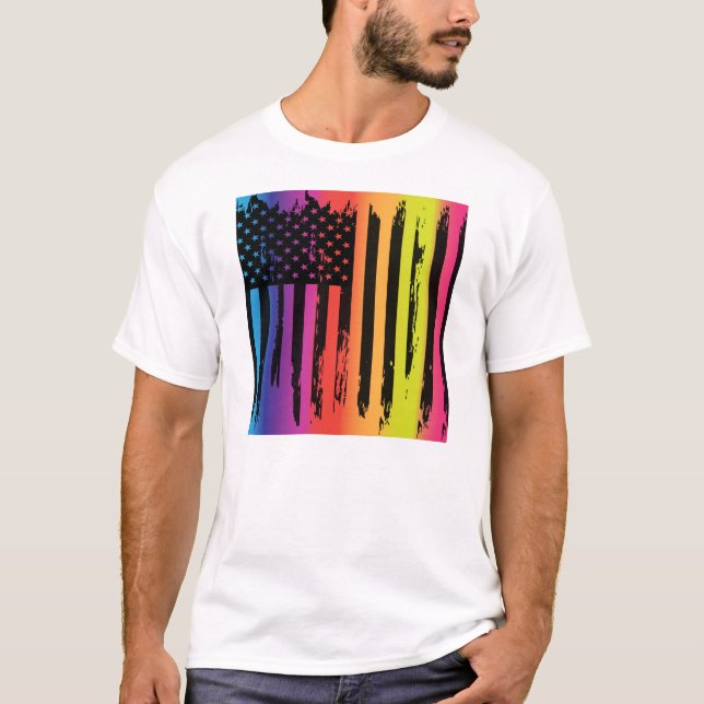 Abstract American Flag T-Shirt (Front)