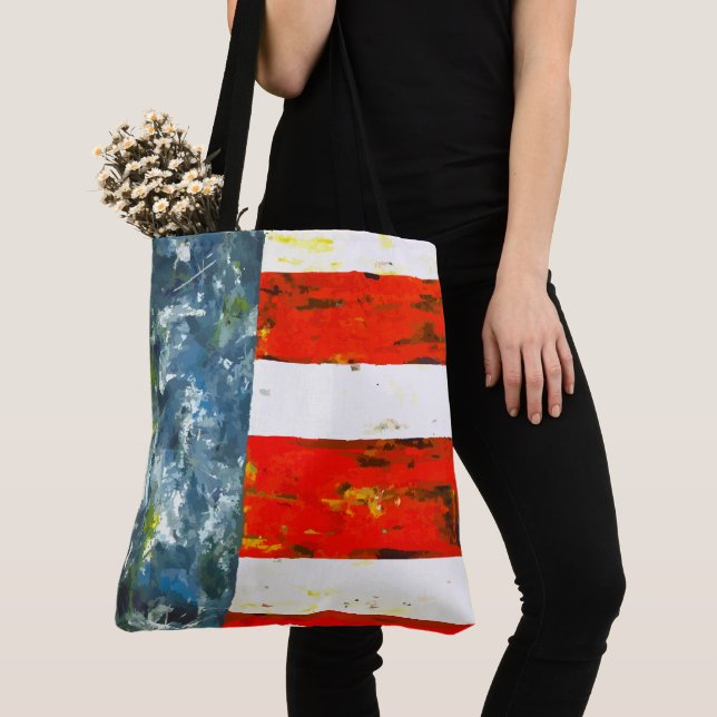 Abstract American Flag  Tote Bag (Close Up)