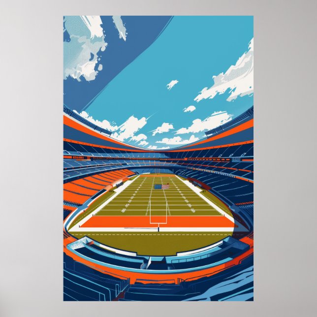 Abstract American Football Graphic Design Poster (Front)