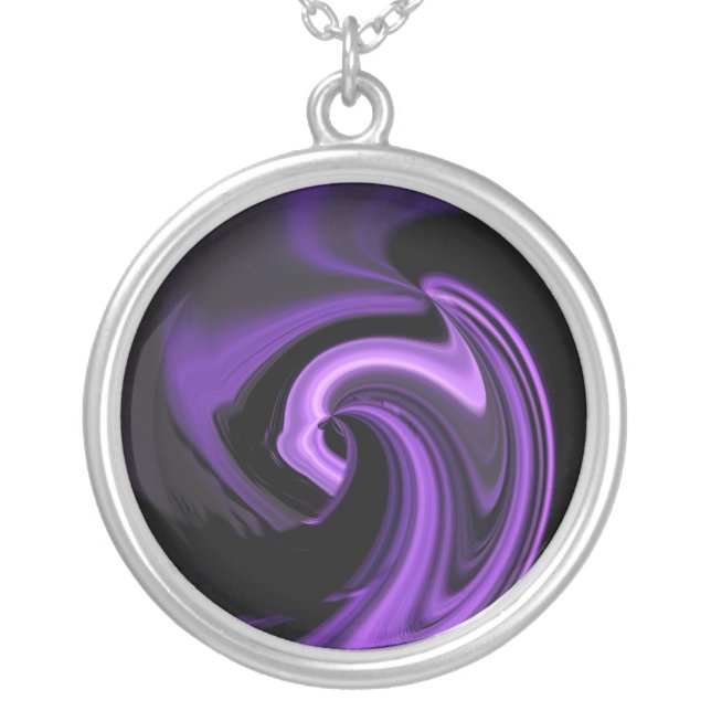 Abstract Amethyst Purple Heart Necklace (Front)