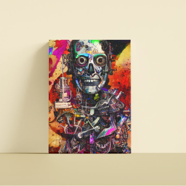 Abstract Anatomical Cyborg Canvas Print