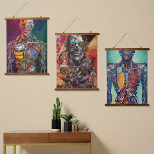 Abstract Anatomical Cyborg Hanging Tapestry