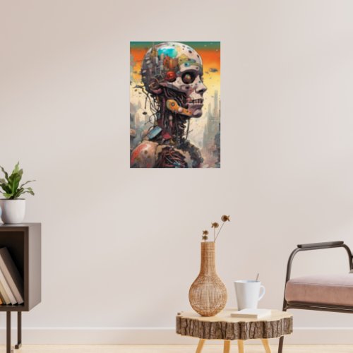 Abstract Anatomical Cyborg Poster