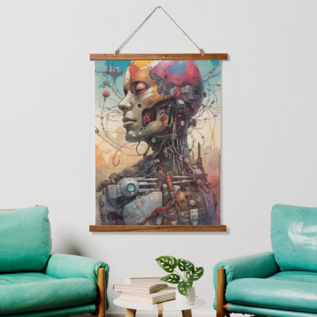 Abstract Anatomical Cyborg Wall Tapestry (Living Room)
