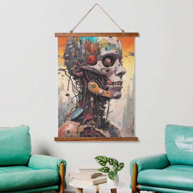 Abstract Anatomical Cyborg Wall Tapestry (Living Room)