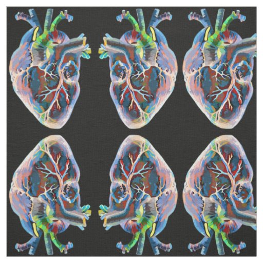 Abstract Anatomy Human Heart Original art Fabric