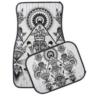 Abstract Ancient Native Indian Tribal Car Mat