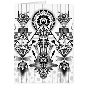 Abstract Ancient Native Indian Tribal Card