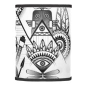 Abstract Ancient Native Indian Tribal Lamp Shade (Right)