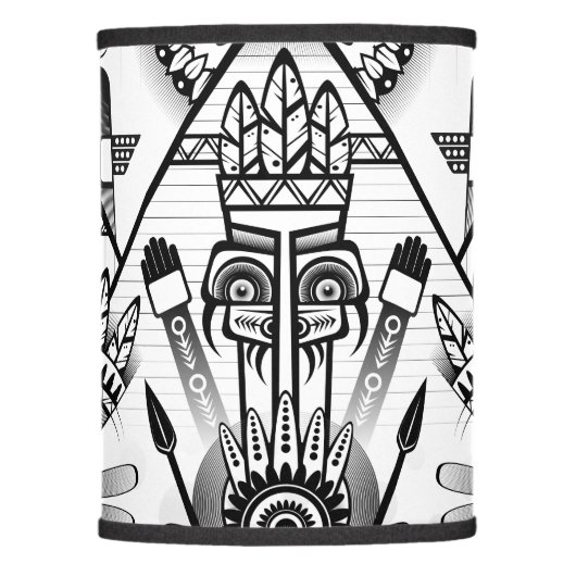 Abstract Ancient Native Indian Tribal Lamp Shade (Front)