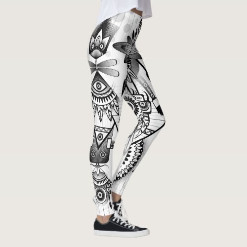Abstract Ancient Native Indian Tribal Leggings