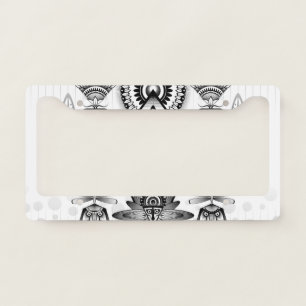 Abstract Ancient Native Indian Tribal License Plate Frame