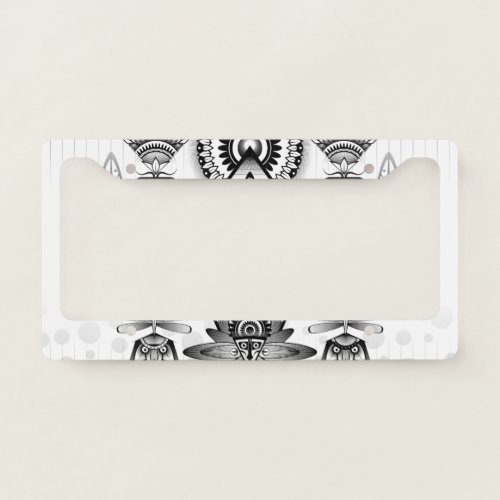Abstract Ancient Native Indian Tribal License Plate Frame