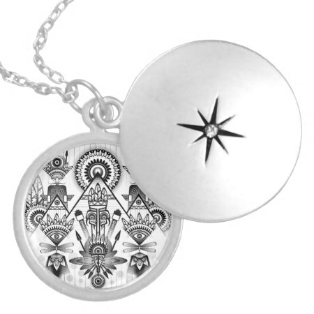 Abstract Ancient Native Indian Tribal Locket Necklace