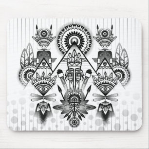 Abstract Ancient Native Indian Tribal Mouse Pad